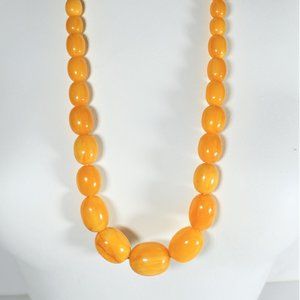 Vintage Bakelite Beaded Necklace Butterscotch #2